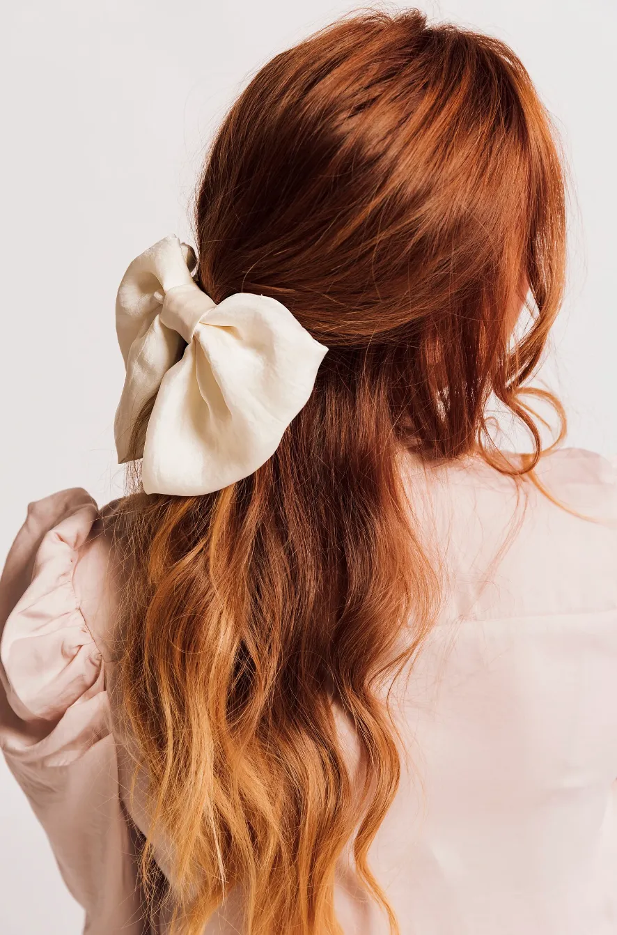 Silk Statement Bow | As Seen in Glamour Beauty Edit | Big Bow Barrette | Luxury Designer Hair Accessories | Made to Order