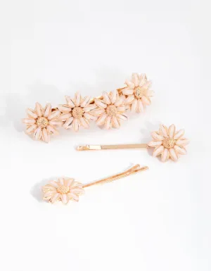 Stone Detail Flower Clips