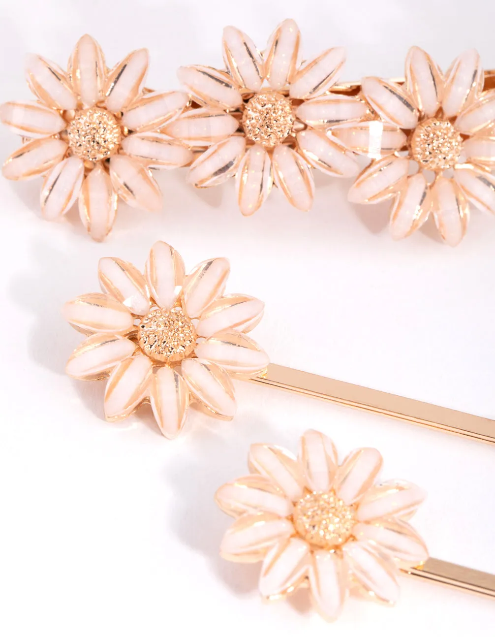 Stone Detail Flower Clips