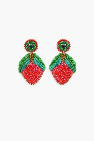 Strawberry Splash Drop Earrings