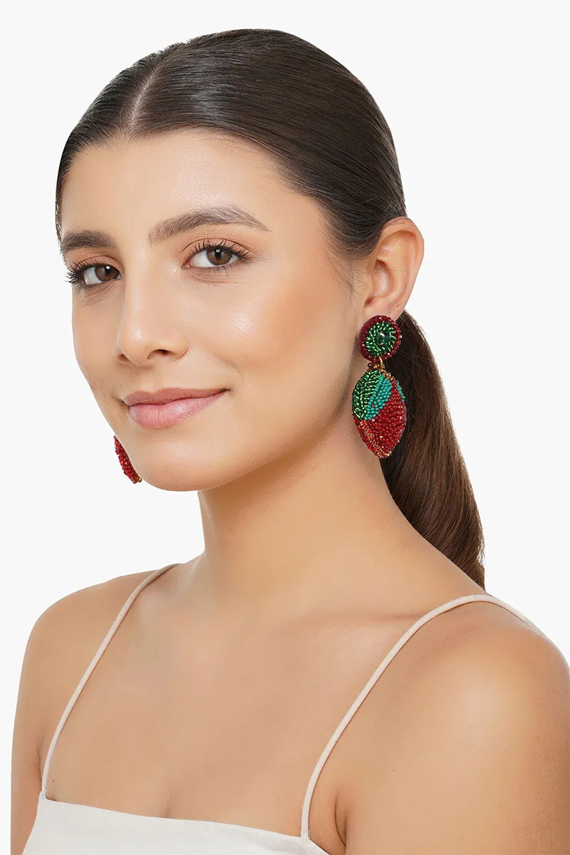 Strawberry Splash Drop Earrings