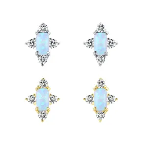 Sweet Opal S925 Silver Stud Earrings