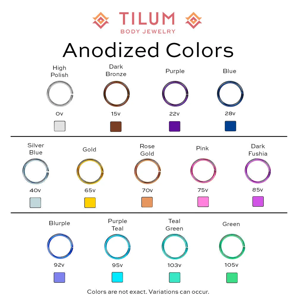 Tilum 16g Titanium Triple Stacked Clicker Ring - Price Per 1