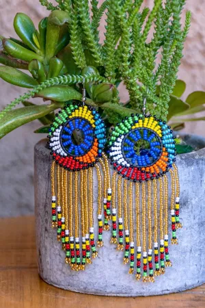 Twelve strands African beaded Earrings