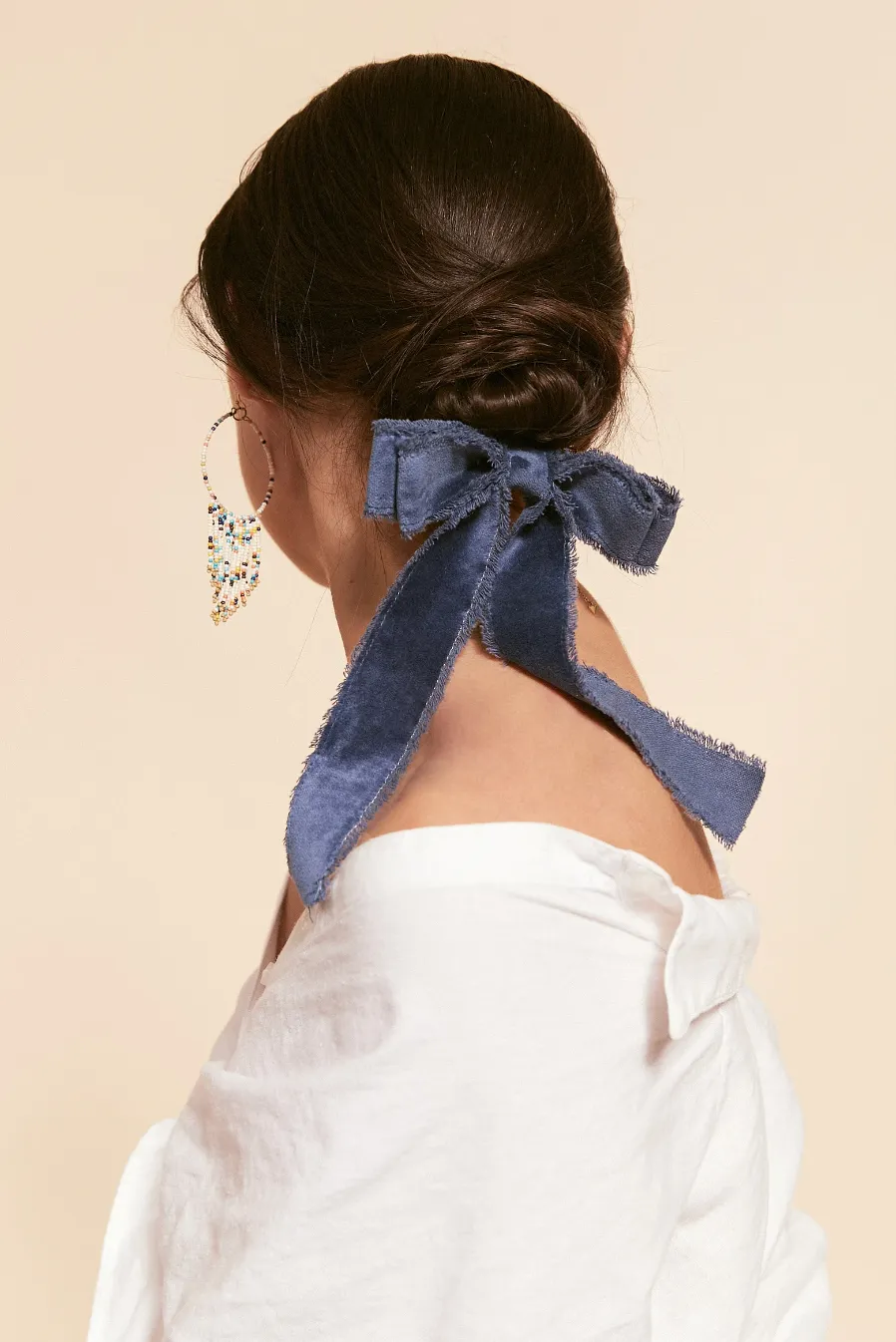 Velvet Fray Bow | Boho Hair Bow | Bow Clip, Hair Tie, Barrette | Luxury Designer Hair Bows | Made to Order