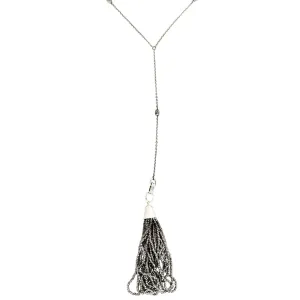 Victorian Cut Steel Fringe Tassel Pendant Necklace