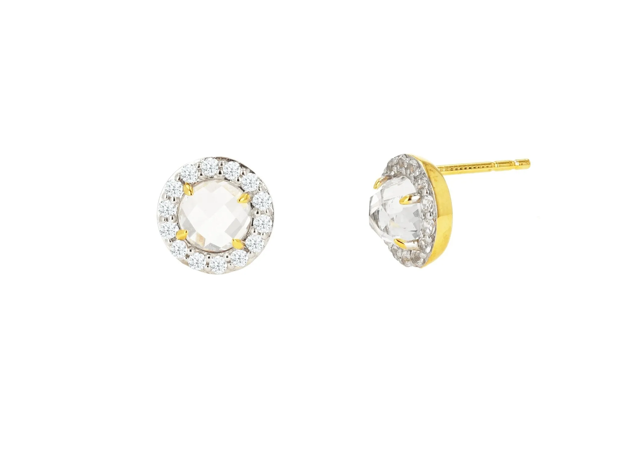 White Topaz Stud Earrings