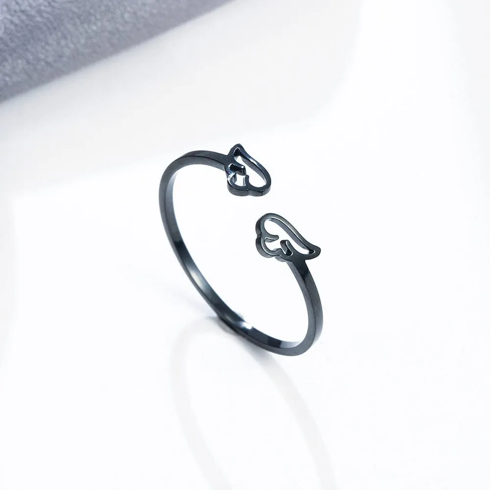 Women's Minimalist Angel Wings Ring