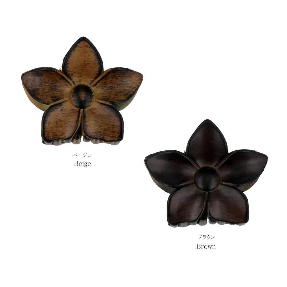 Wood Flower Hair Clip