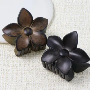 Wood Flower Hair Clip