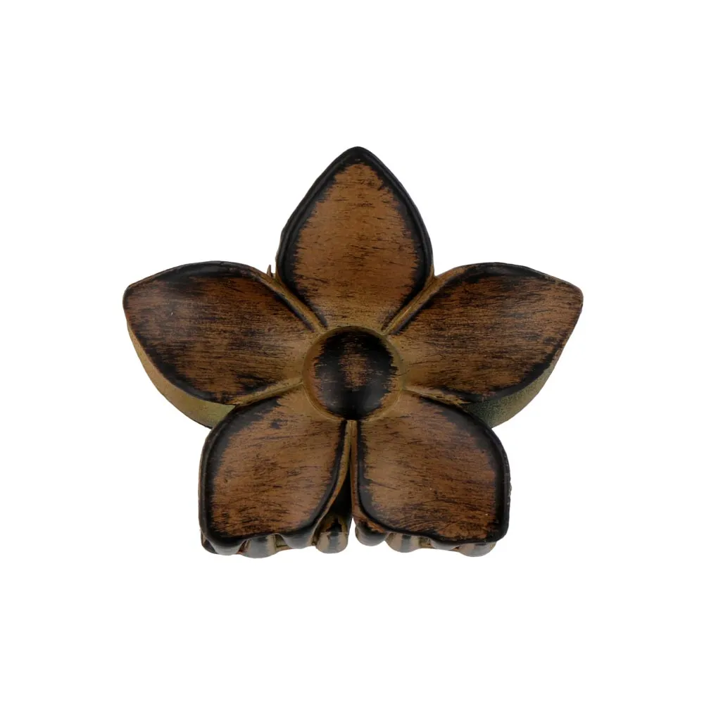 Wood Flower Hair Clip